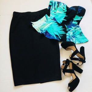 Strapless peplum top